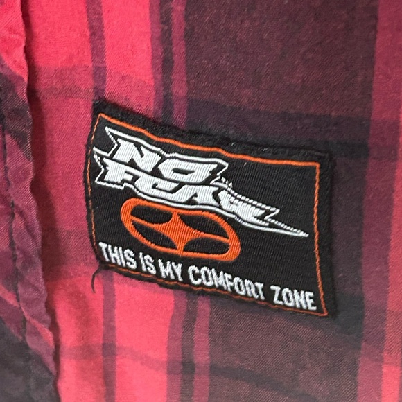 Y2K No Fear Men’s Medium Long Sleeve Button Down Plaid Shirt - Picture 5 of 12